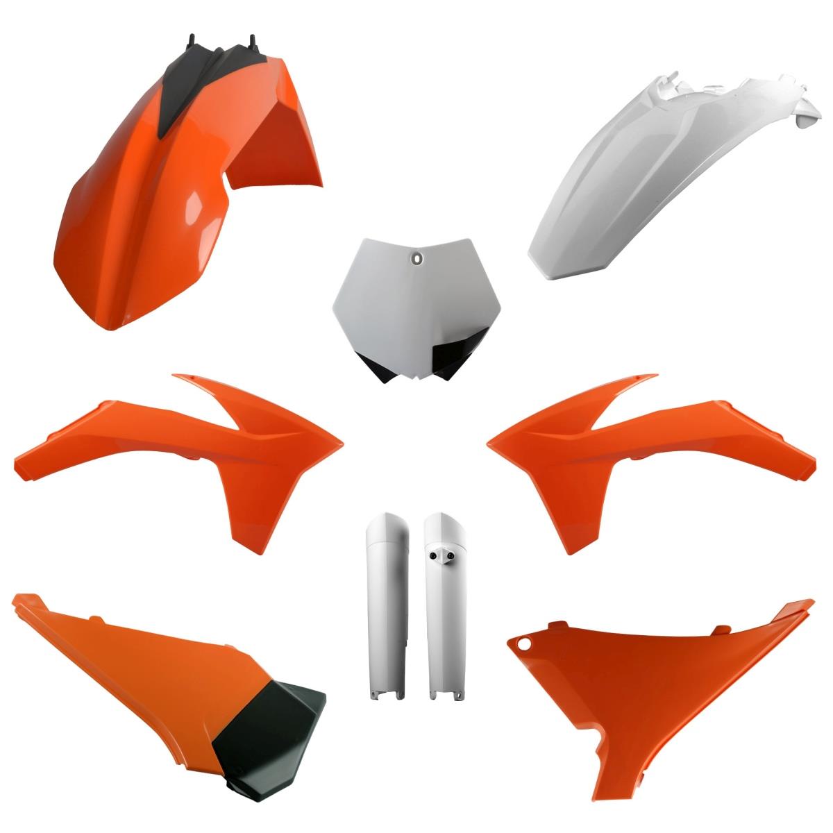 POLISPORT kompletní sada plastů (FULL KIT) KTM SX 12; SX-F 11- 12; XC/XC-F 12 v sadě tabulka přední (8664400007) a kryty tlumičů (8398500002) barva