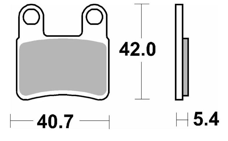 SBS brzdové destičky KH257/2 (PARKING BRAKE PAD - brzda stojící) KYMCO MAXXER / MXU 08-14 STREET STANDART keramické barva černá