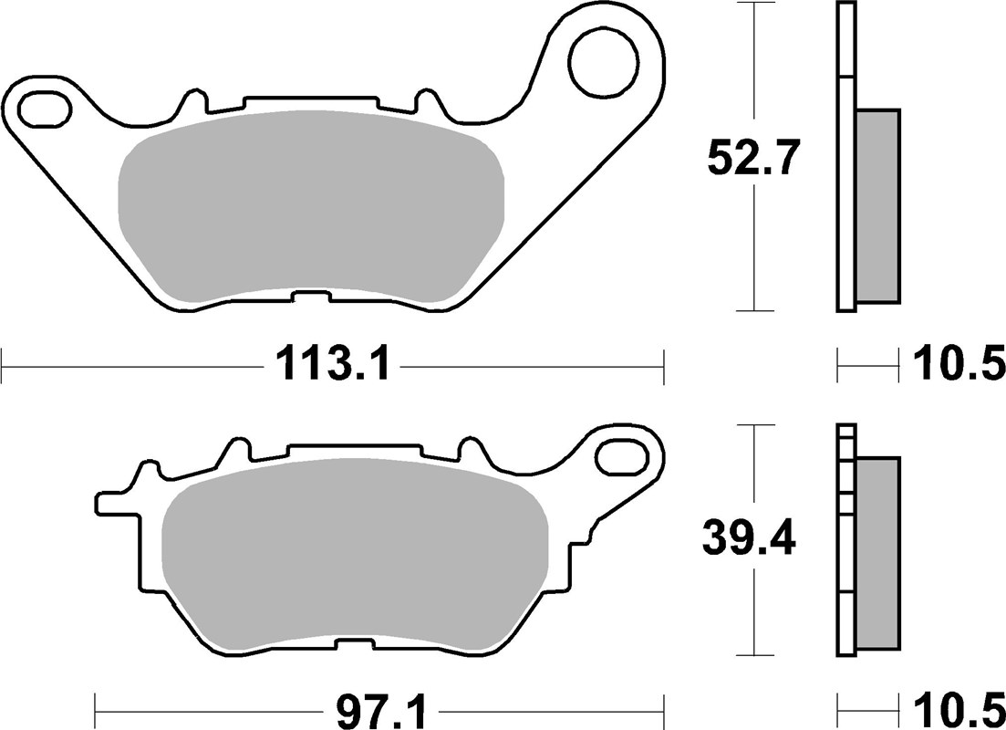 SBS brzdové destičky KH662 STREET STANDART keramické YAMAHA YZF-R25 15-20, YZF-R3 15-25, MT-03 16-25, MT-25 16-20 zadní