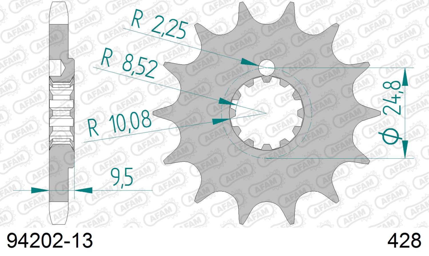 AFAM front sprocket 2084 13 KTM SX 85 04-17 (JTF1907.13) (chain 428)