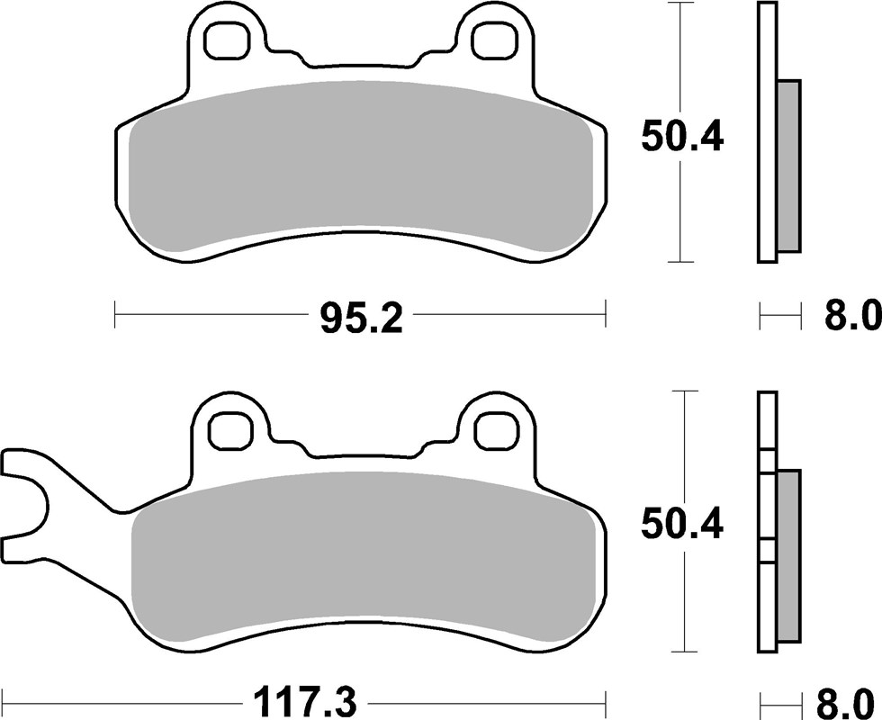 SBS brzdové destičky EVO sintrované pravý přední/zadní CAN-AM MAVERICK 900 17-19, 1000 19-21 barva zlatá