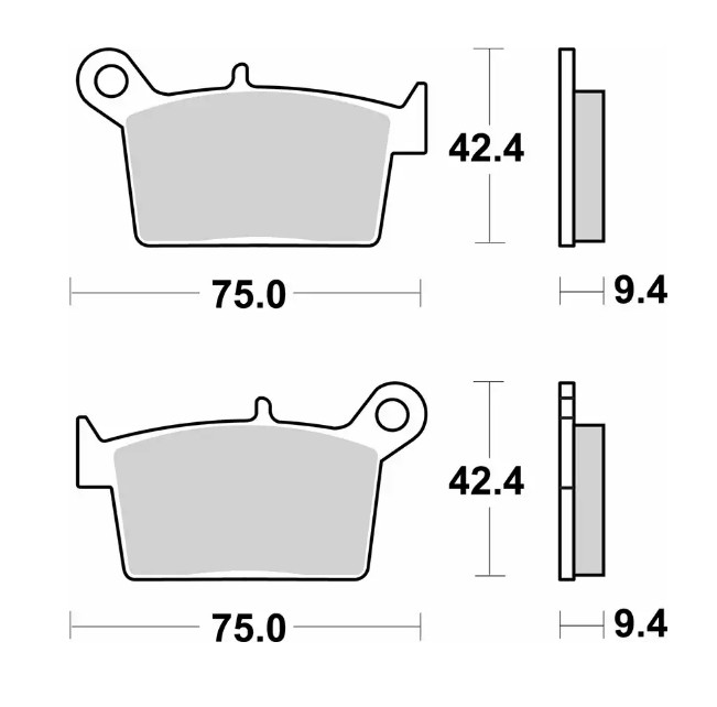 SBS brzdové destičky KH697 STREET STANDART keramické zadní SWM ACE OF SPADES 18-21, RS R 18-20 barva černá