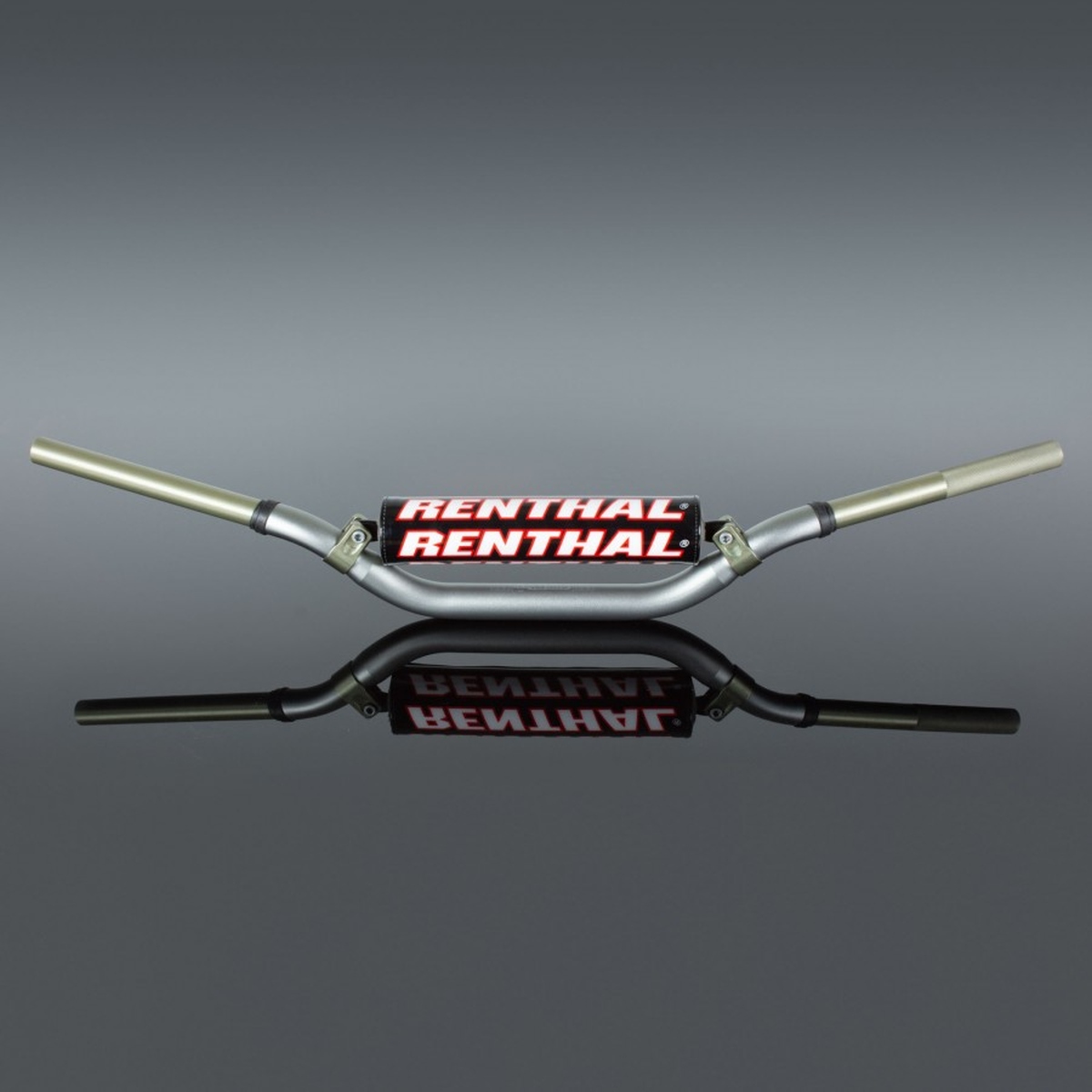 RENTHAL řidítka 1,1/8 (28,6mm) MX TWINWALL 999 HANDLEBAR TANIUM MCGRATH / SHORT PADDED barva titanová s chráničem (RENTHAL řidítka 1,1/8 (28,6mm) MX)