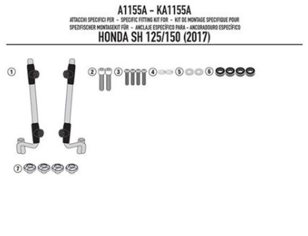 KAPPA upevnění štítu 1117AK HONDA SH 125I-150I (17-19)