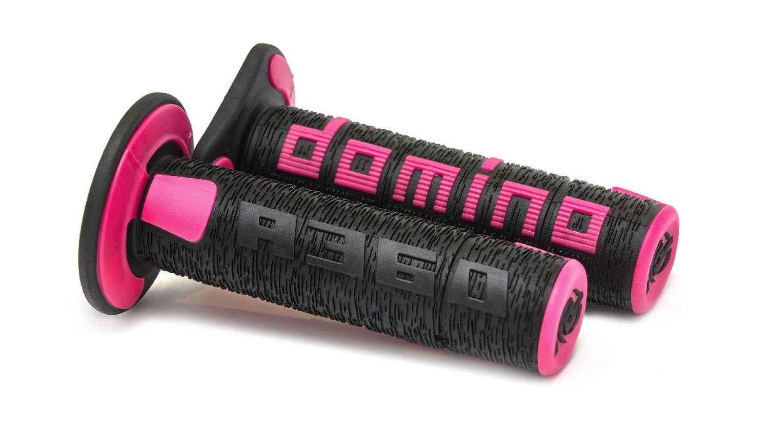 DOMINO gripy OFF ROAD NEW LAMELAR dvousložkové barva černá/růžová