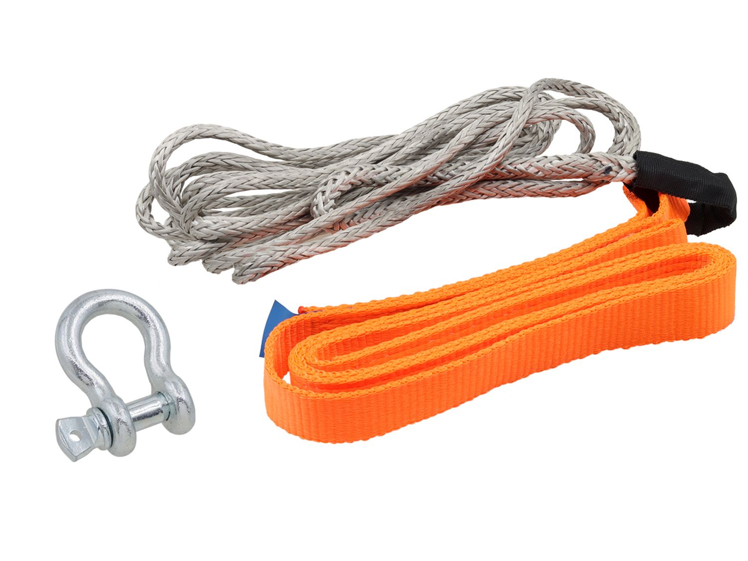 BRONCO syntetické lano (570cm) PLUS nylonový pásek (148cm) PLUS šekl (komplet)
