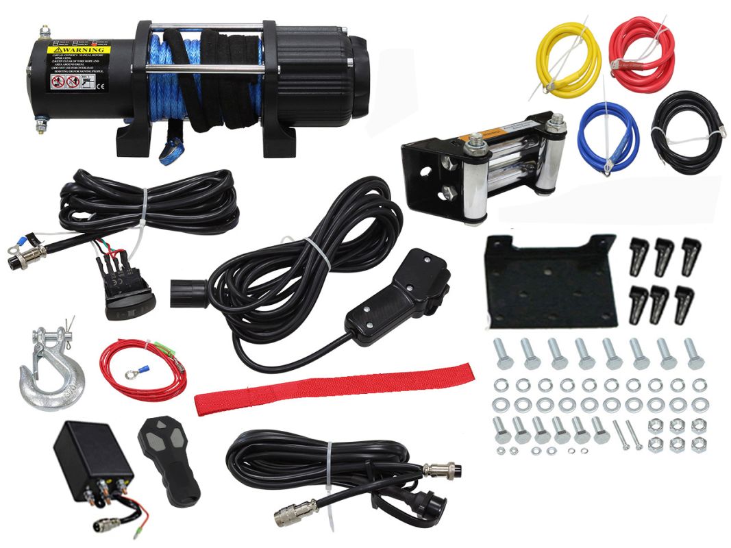 BRONCO winch 5000LBS (2268KG) synthetic rope 5.5mm X 15.2M, remote control