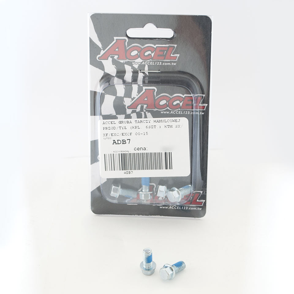 ACCEL šrouby brzdového kotouče přední/zadní (komplet 6kusů-M6) KTM SX/SXF/EXC/EXCF 00-18 (ACCEL šrouby brzdového kotouče přední/zadní (komplet)