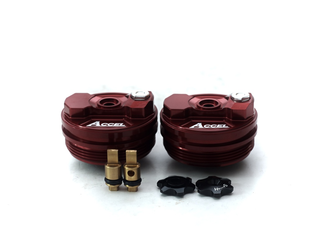 Top cap shock absorbers front with regulation ACCEL AFTC-02RD