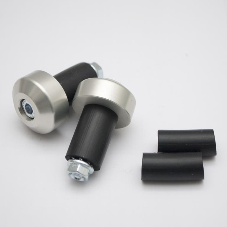 Handlebar weights (flat) colour silver complete ( BIKETEC AKR04