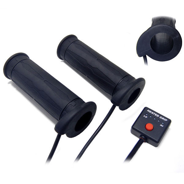 KOSO gripy vyhřívané s ovladačem ATV/sněžný skútr (22mm 7/8) délka 130mm (HG-07 struktura) 5 úrovní vyhřívání (OF769, OF770) (EL)