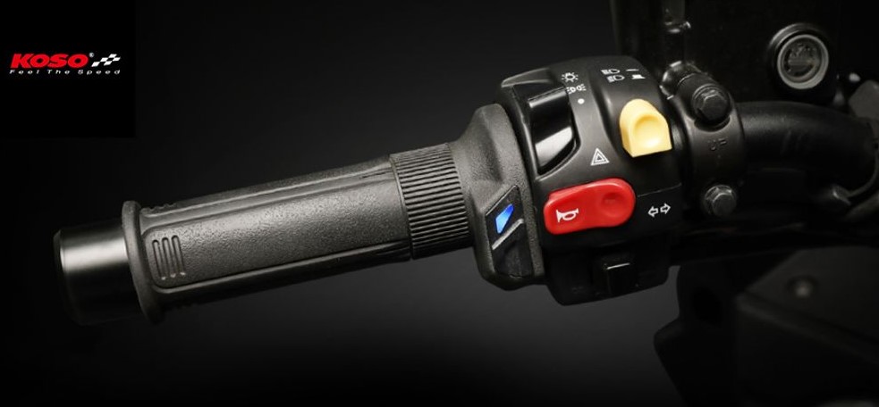 KOSO premium grips heatedcontrollerem 22mm/25mm `7/8-1` length- 120mm integrated control 5 heating levels (OF691) (el) (AX0410I0)