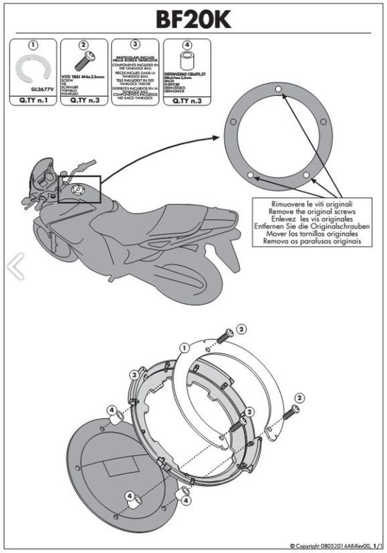 KAPPA Tanklock Mount HONDA CROSSTOURER 1200 12-13