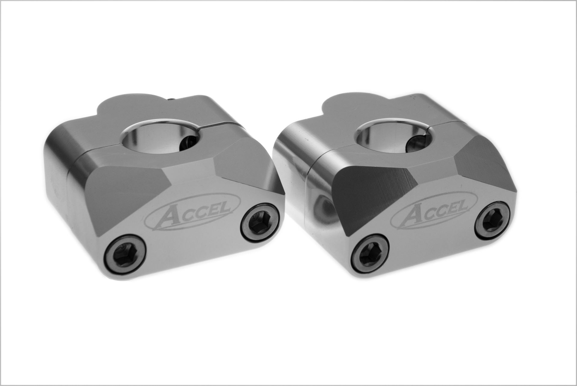 Levně ACCEL držáky/zvedáky na řidítka (spodní-22,2/horní-22,2mm) výška 20mm barva stříbrná (BM-01SV22/22) (ACCEL držáky/zvedáky na řidítka)