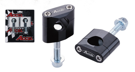 ACCEL držáky/zvedáky na řidítka (22,2mm) výška 34mm se šroubem M12 barva černá (BM-02BK22)