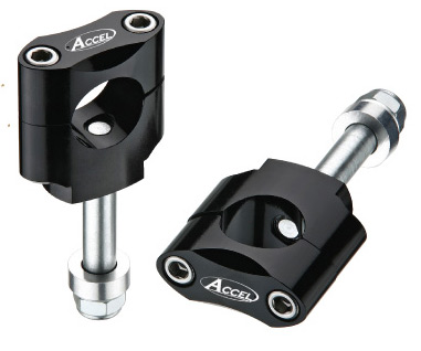 ACCEL držáky/zvedáky na řidítka (28,6mm) výška 34,7mm se šroubem M12 barva černá (BM-07BK28)