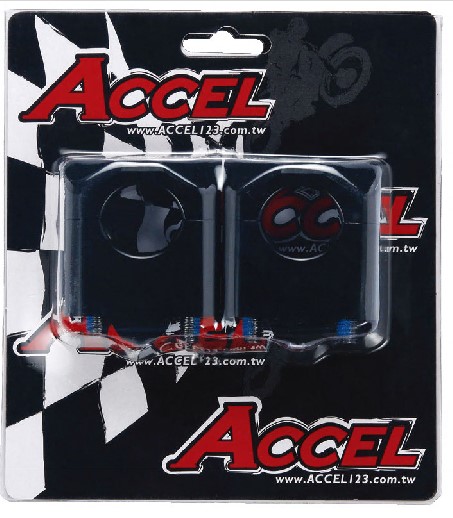 ACCEL držáky/zvedáky na řidítka (spodní-28,6/horní-28,6mm) výška 35mm barva černá (BM-09BK28/28)