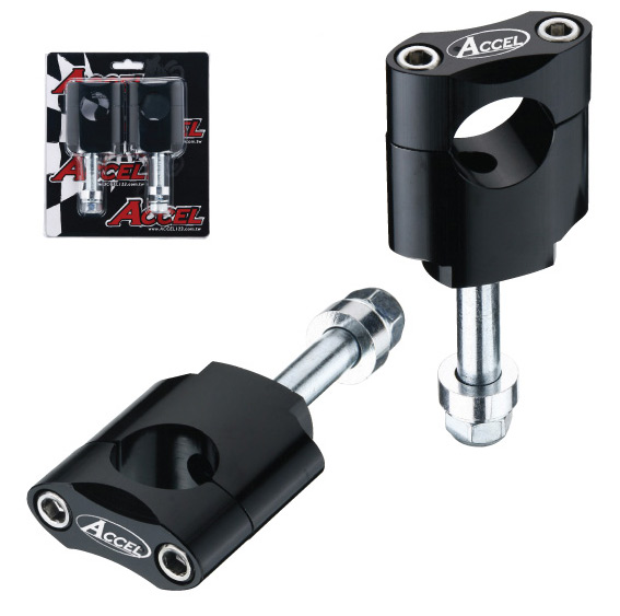 ACCEL držáky/zvedáky na řidítka (22,2mm) výška 45mm se šroubem M12 barva černá (BM-13BK22)