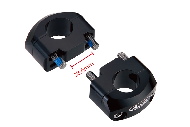 ACCEL držáky/zvedáky na řidítka (spodní-28,6/horní-28,6mm) barva černá ( výška 20mm) (BM-35BK28)