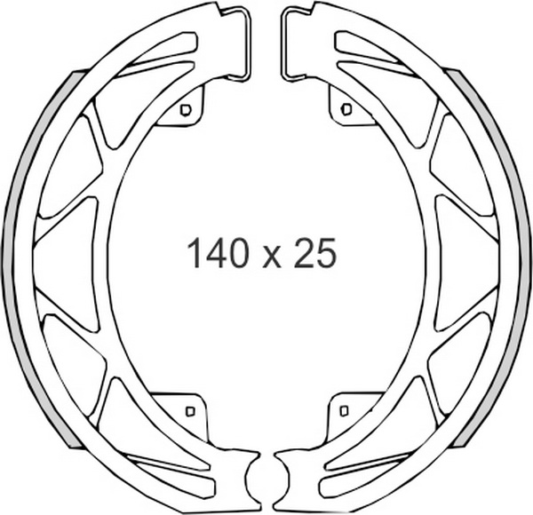 BRENTA brzdové čelisti PIAGGIO FLY 05-/LIBERTY 97-14/LIBERTY 4T 00- (140x25mm) (FT 0303)