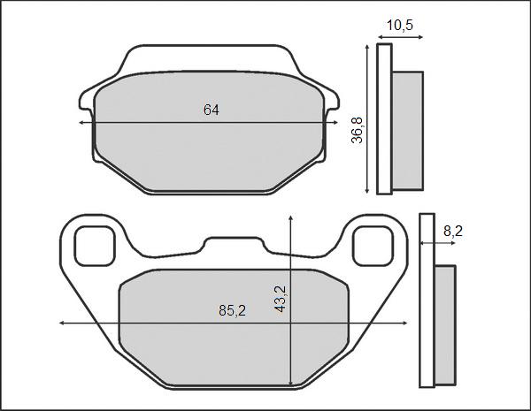 BRENTA brake pads KH305 (organic) KYMCO/SYM (BR3049)