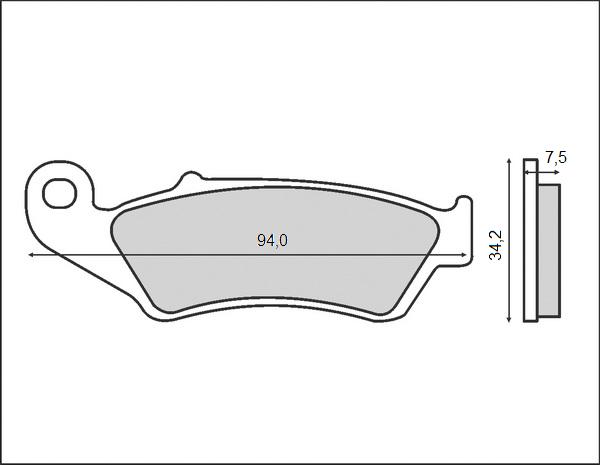 BRENTA brake pads KH185 (organic) cr/crf/kx/kxf/rm/rmz/yz/yzf- front talaria komoto (BR3050)