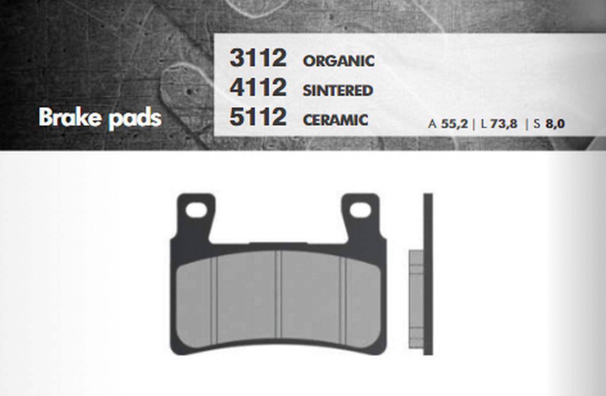 BRENTA brzdové destičky KH265 / KH296 (organické) přední