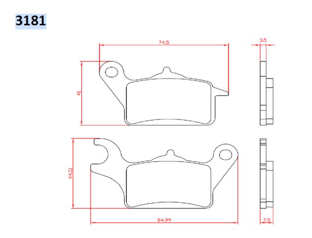 BRENTA brake pads KH708 HONDA vision 110 17-18, zoomer 110 13-, click 125 12-17, front (ft 3181) (BR3181)