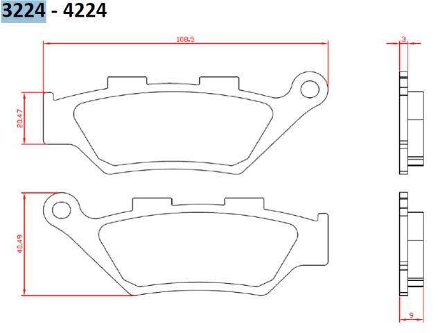 BRENTA brake pads KH322 BENELLI imperiale 400 19-, leoncio 500 18-19, TRK500 18-20, front (ft 3224) (BR3224)