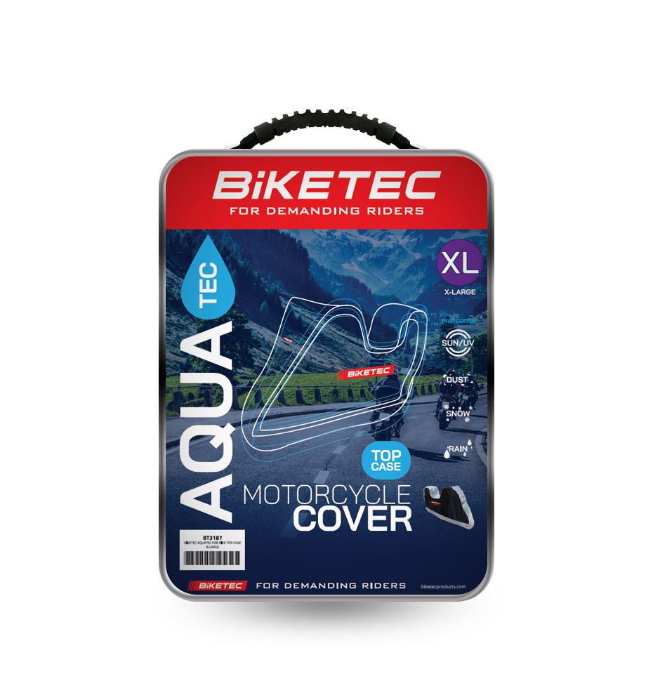 BIKETEC voděodolný potah AQUATEC pro motocykl s prostorem na zadní kufr barva černá/šedý rozměr XXL