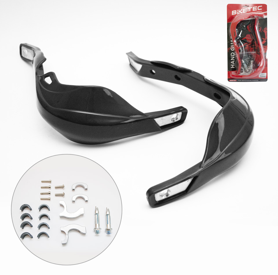 BIKETEC PARTS kryty rukou (handbary) ALU barva černá (s uchycením 22MM a 28MM)