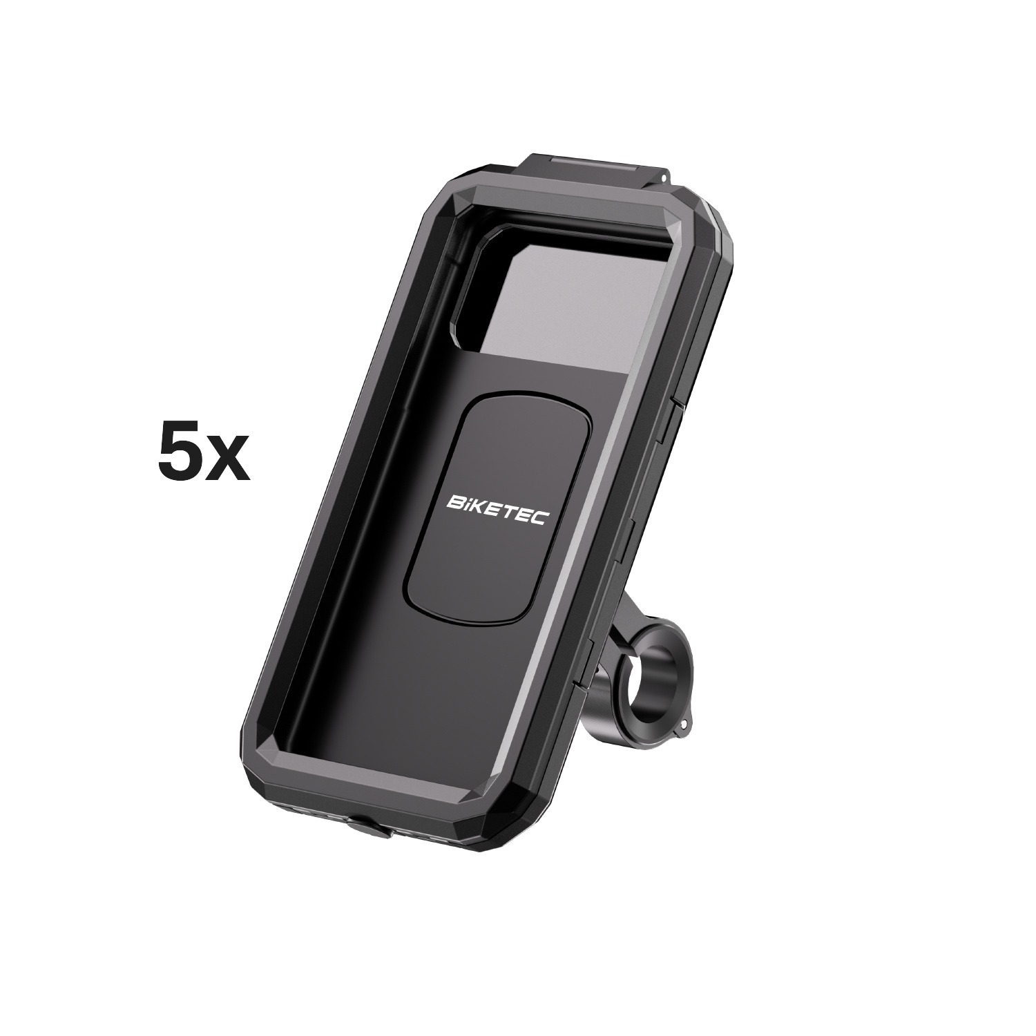 BIKETEC PRO sada 5 kusů pouzdro vodotěsné s držákem na telefon montované na řidítka nebo zrcátko