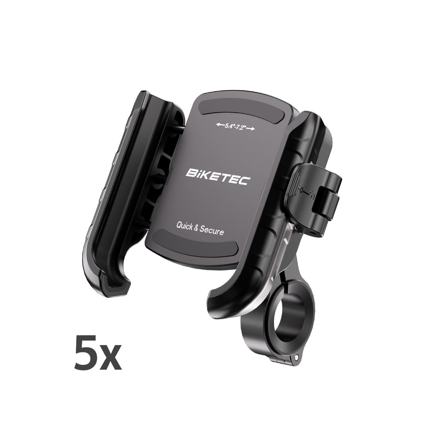 Levně BIKETEC PRO 5 kus rukojeť/montáž motocyklový na telefon antivibrační QUICK LOCK montovaný na řidítka nebo zrcátko (BIKETEC PRO 5 kus rukojeť/montáž)