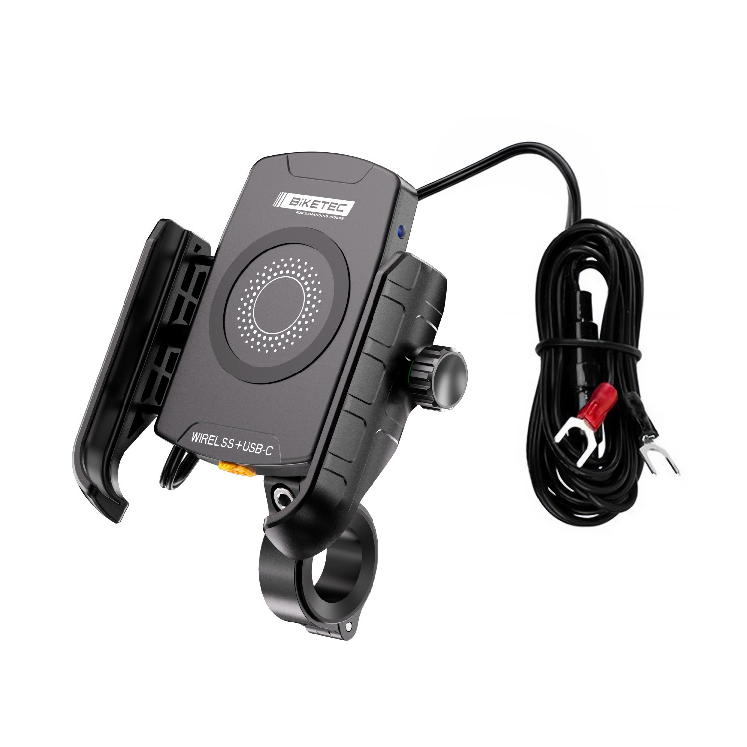 BIKETEC PRO držák telefonu na motocykl DUAL s indukční nabíječkou a USB-C (EL)