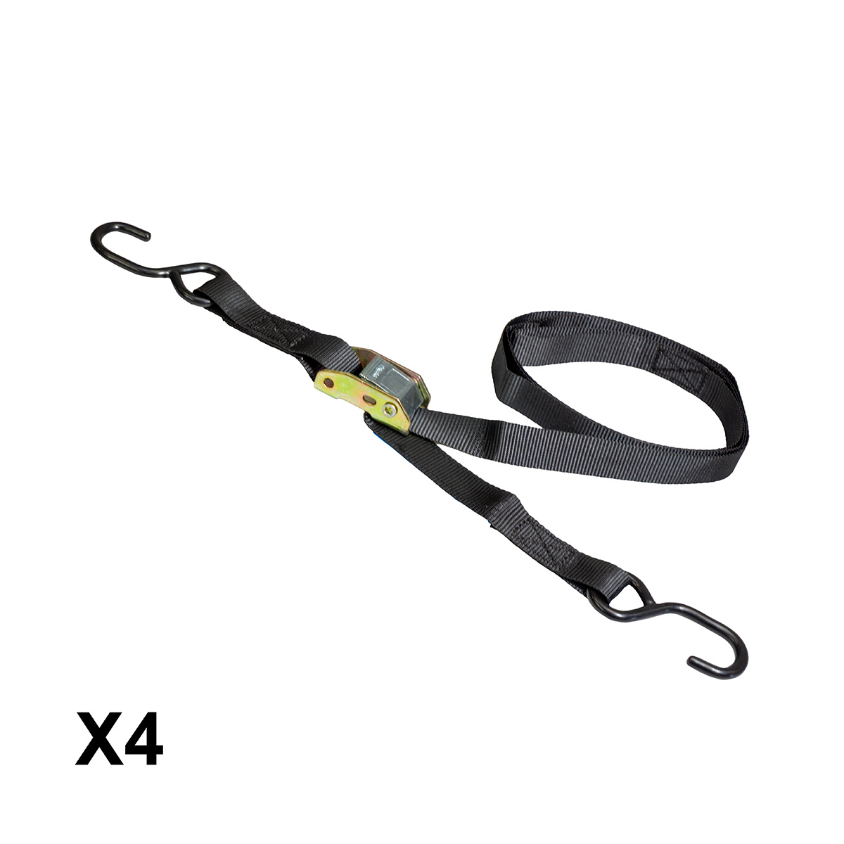BIKETEC sada 4 přepravních popruhů 25 mm x 2 m nosnost do 200 kg, barva černá
