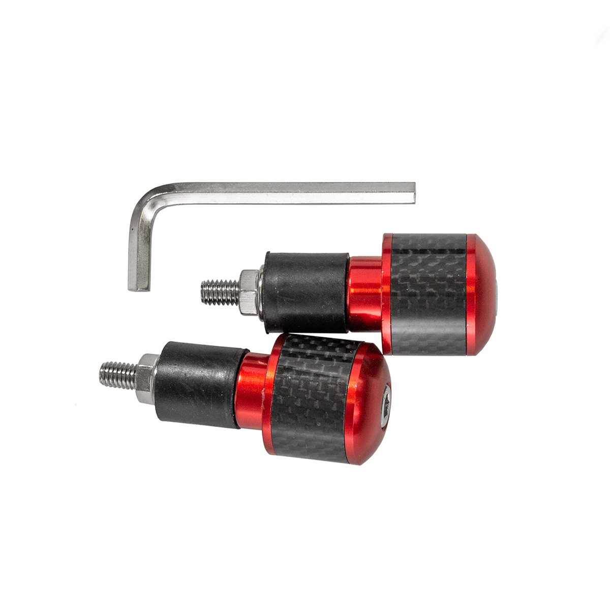 End caps/handlebar weights universal colour red/ BIKETEC OM BTRD001