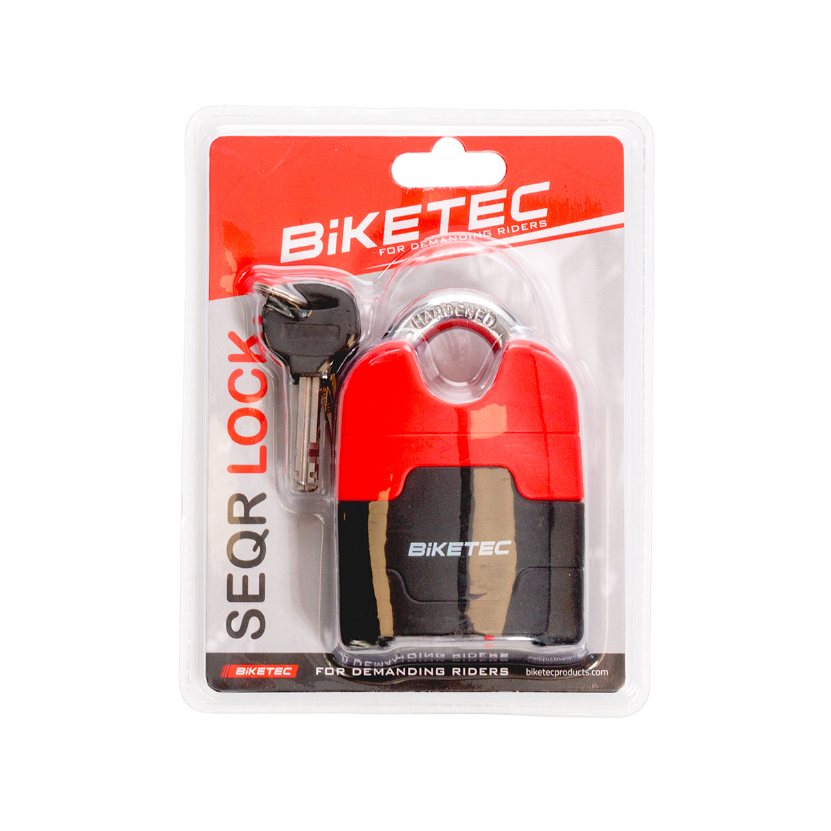 BIKETEC SEQR visací zámek na klíč (sada 3 klíčY) rozměr: 72mm, jho 13mm