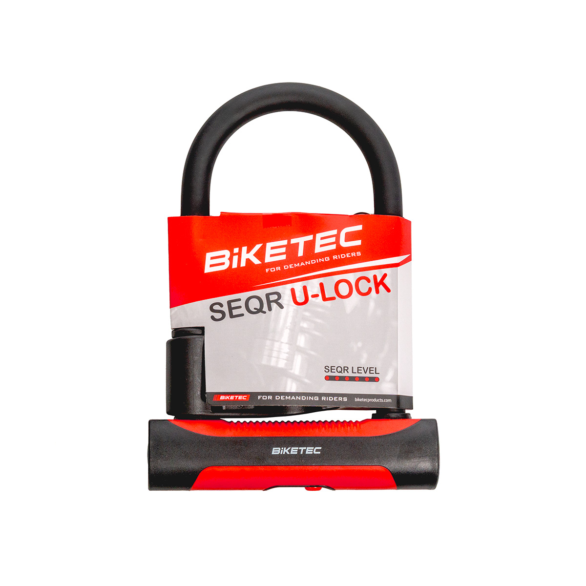 BIKETEC SEQR bezpečnostní U-LOCK visací zámek 180mm X 260mm, 3klíče, jho 16mm