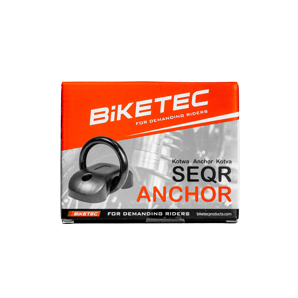 BIKETEC SEQR montáž na ochranu (kotva) 132mm X 69mm, 3klíče, jho 15mm X 75mm (šrouby KOTWIĄCE v sadě)