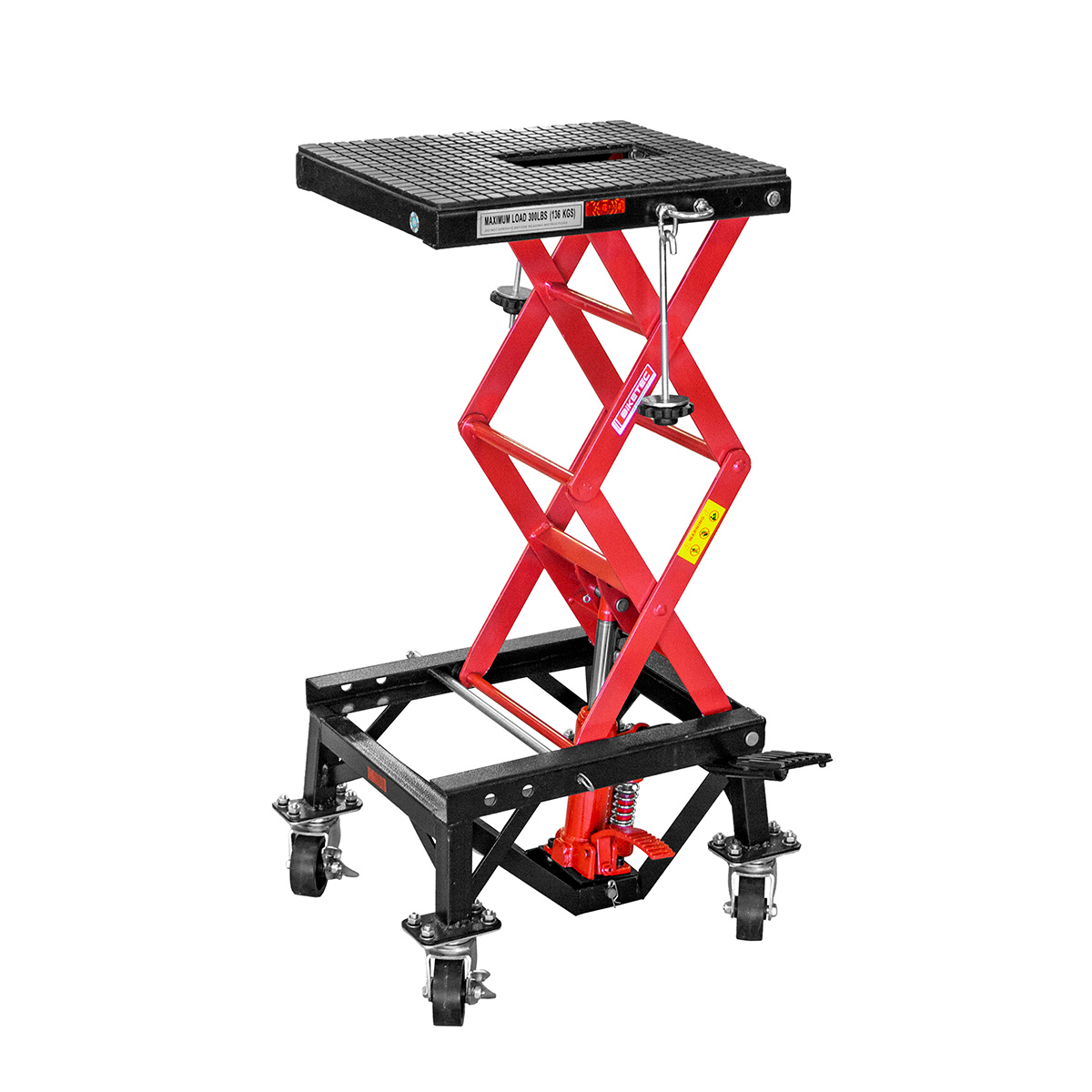 BIKETEC zvedák plošinový 410x340mm nůžkový - zdvih 350-870mm do 135kg