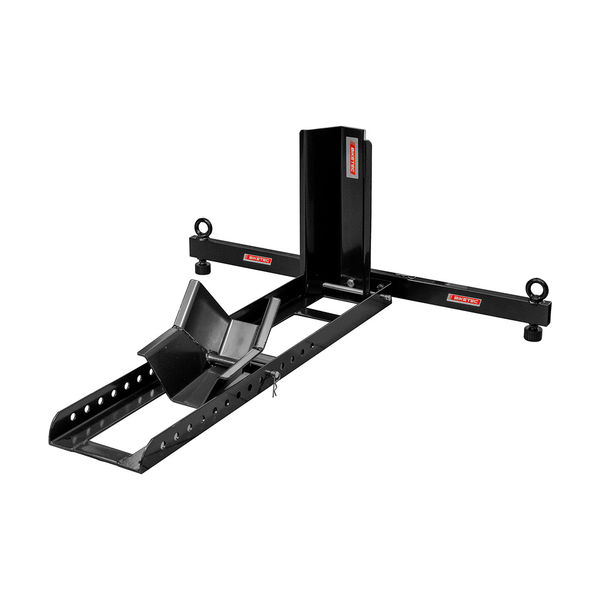 BIKETEC univerzální stojan s rameny rukojeť/montáž přední kola s kolébka do přeprava motocyklu barva černá 90X40X90cm