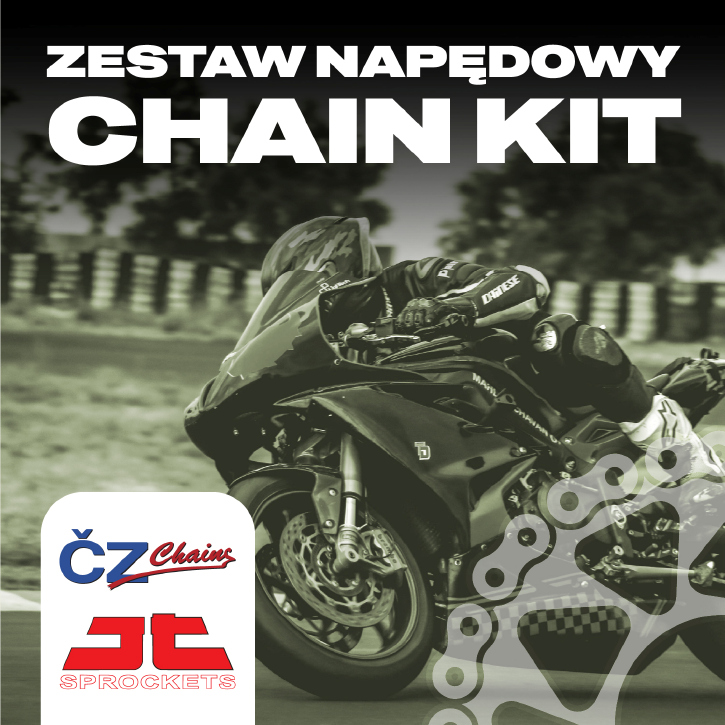 CZ kompletní řetězová sada YAMAHA XJ6 N / S / F DIVERSION '09-'16, FZ6R '09-'17 (15/46/520DZO-118BR) (řetězová kolečka JT, přední s gumou, řetěz CZ DZO, nýtovací spojka)