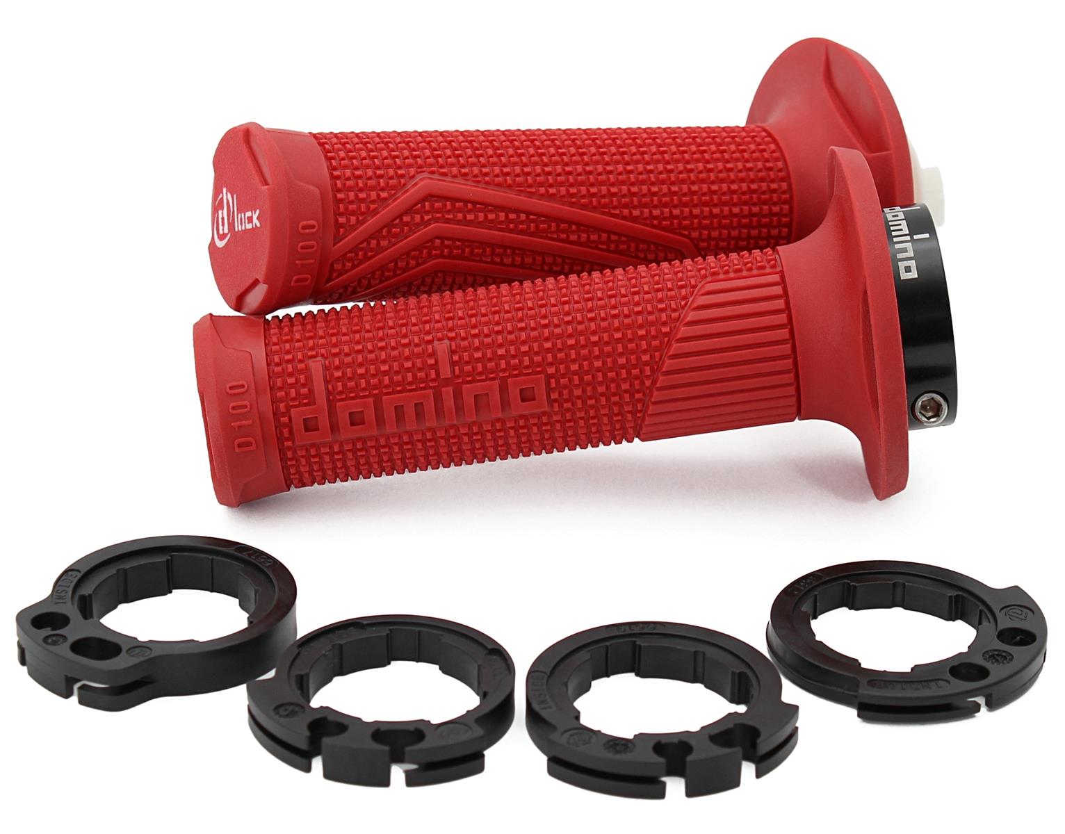 Tomino grips (gripy) off road D-LOCK (with gas adapters - KTM, HUSQVARNA, gasgas, HONDA, KAWASAKI, SUZUKI, YAMAHA) colour red (D10046C4200A9-0)