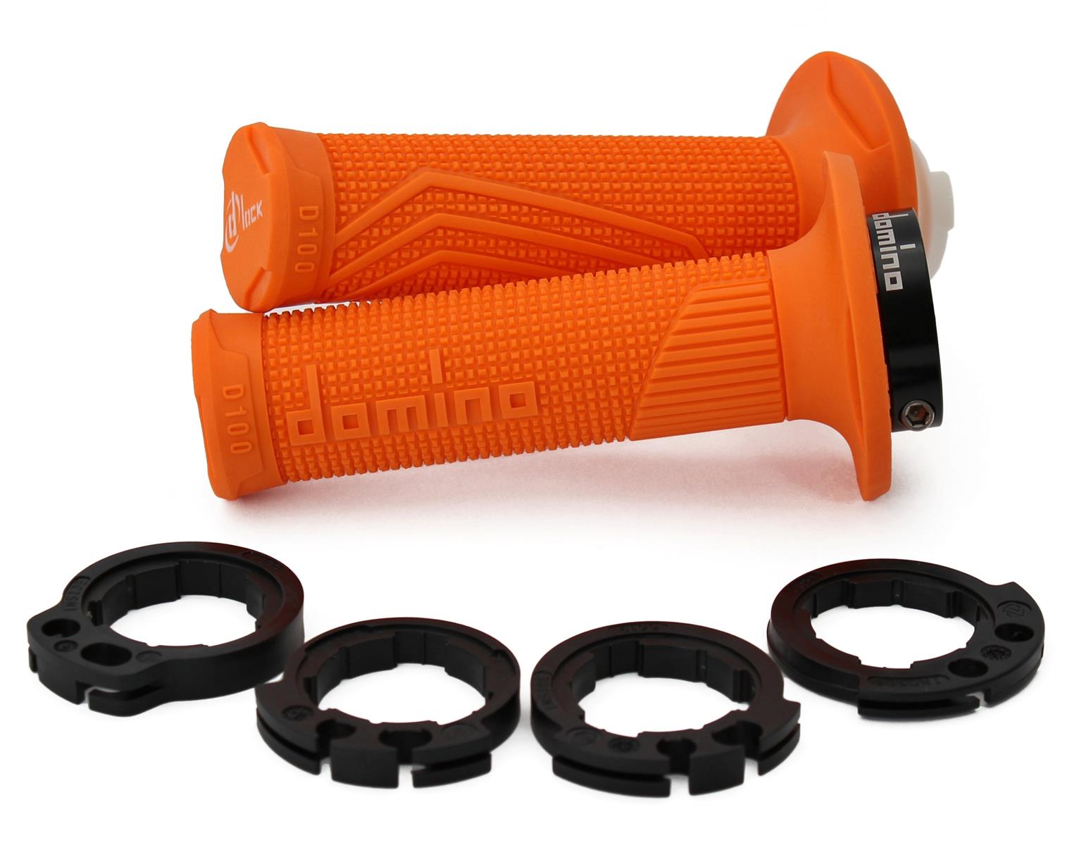 Tomino grips (gripy) off road D-LOCK (with gas adapters - KTM, HUSQVARNA, gasgas, HONDA, KAWASAKI, SUZUKI, YAMAHA) colour orange (D10046C4500A9-0)