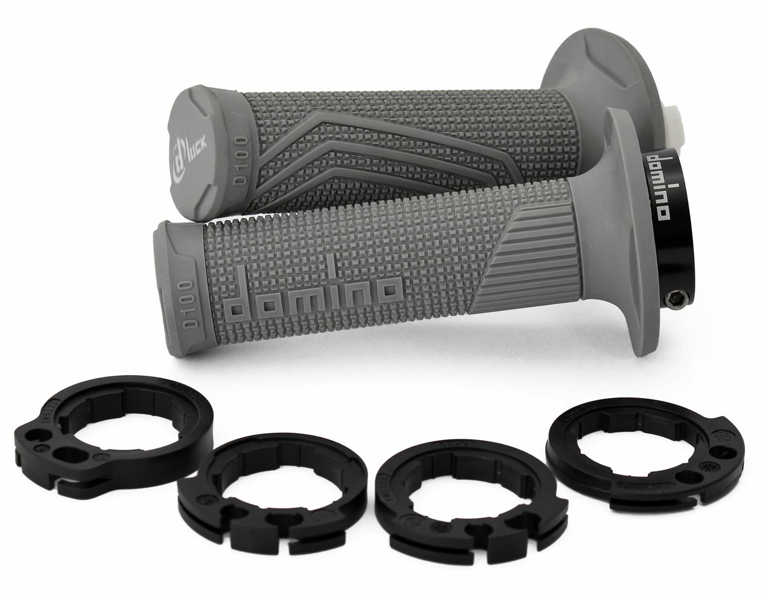 Tomino grips (gripy) off road D-LOCK (with gas adapters - KTM, HUSQVARNA, gasgas, HONDA, KAWASAKI, SUZUKI, YAMAHA) colour grey (D10046C5200A9-0)