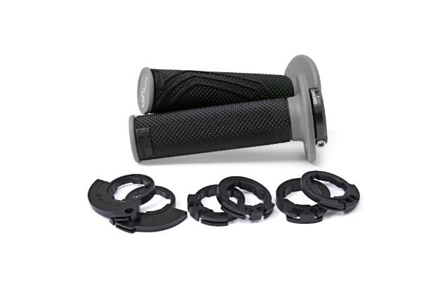 Tomino grips (gripy) off road D-LOCK 2t / 4t (with gas adapters - KTM, HUSQVARNA, gasgas, HONDA, KAWASAKI, SUZUKI, YAMAHA and inne) colour black/gray (D20046C4052H8-0)