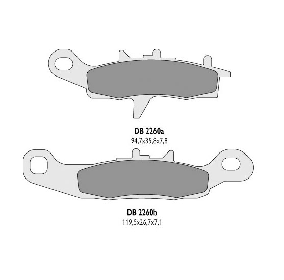 DELTA BRAKING brake pads KH258, KH349 - replaced by DB2260MX-D and DB2260QD-D (DB2260OR-D)