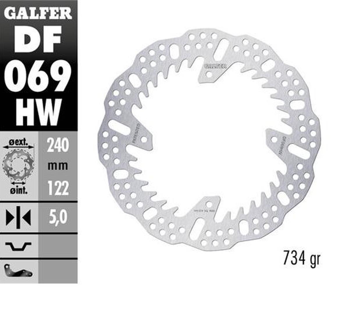 Brake disc rearGALFER DF069HW