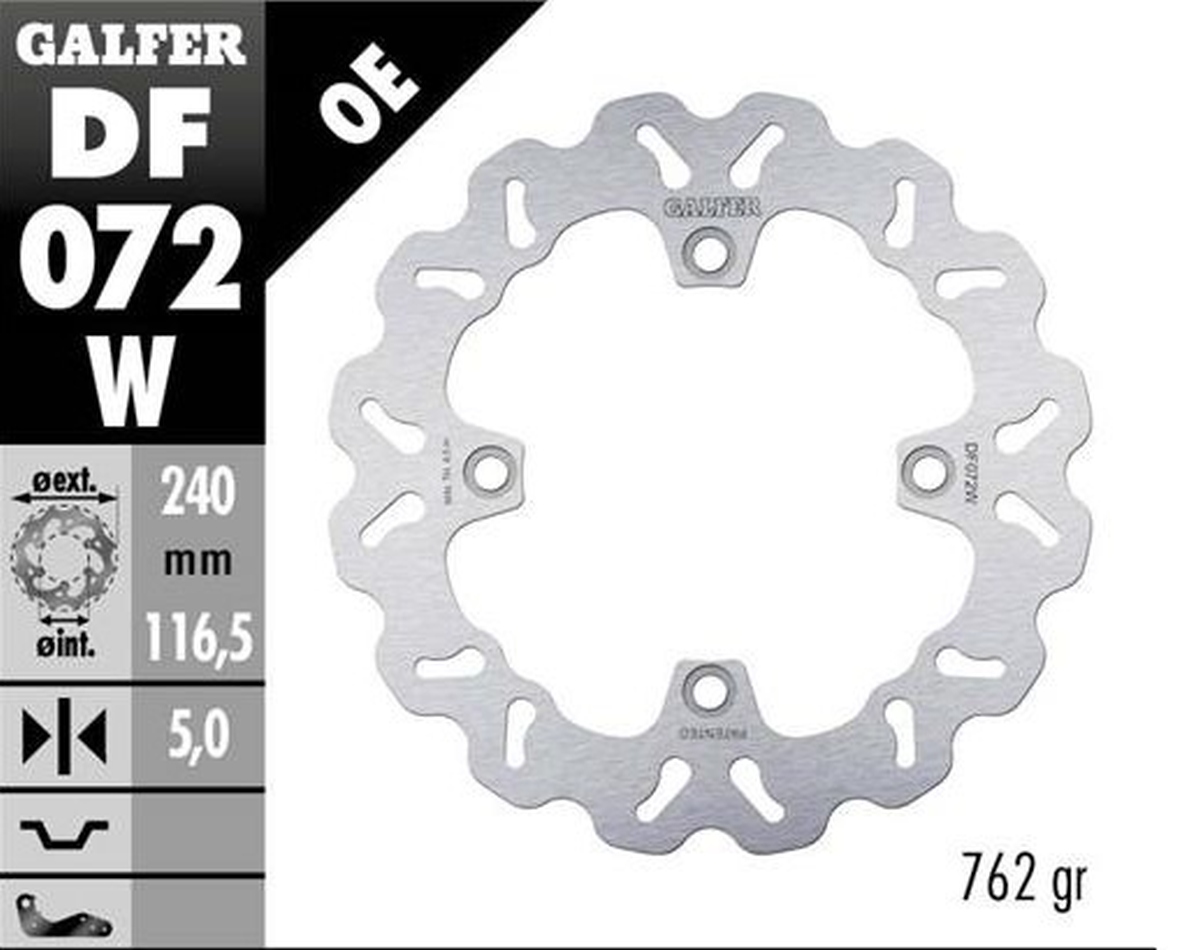 Brake disc rearGALFER DF072W