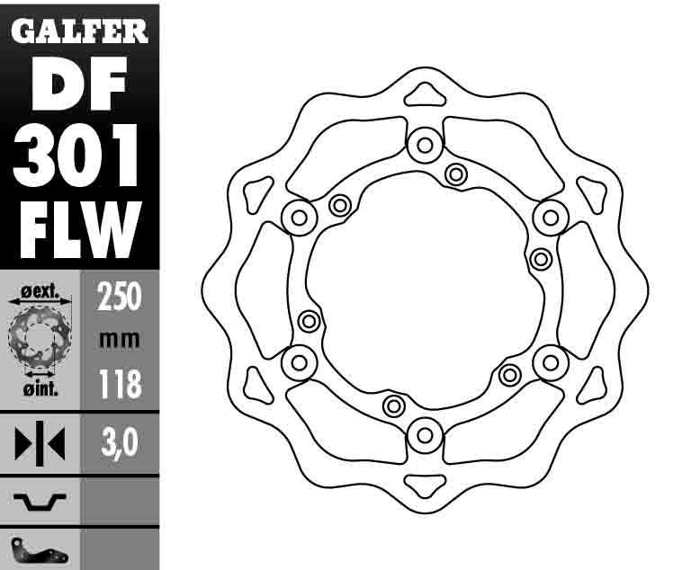 GALFER brzdový kotouč 250mm plovoucí SUZUKI/YAMAHA (NG675, NG276) (GALFER brzdový kotouč 250mm plovoucí SUZUKI/YAMAHA (NG675, NG276))